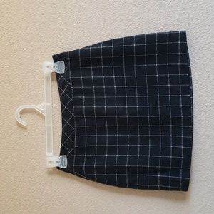 Black & White Plaid Mini Skirt